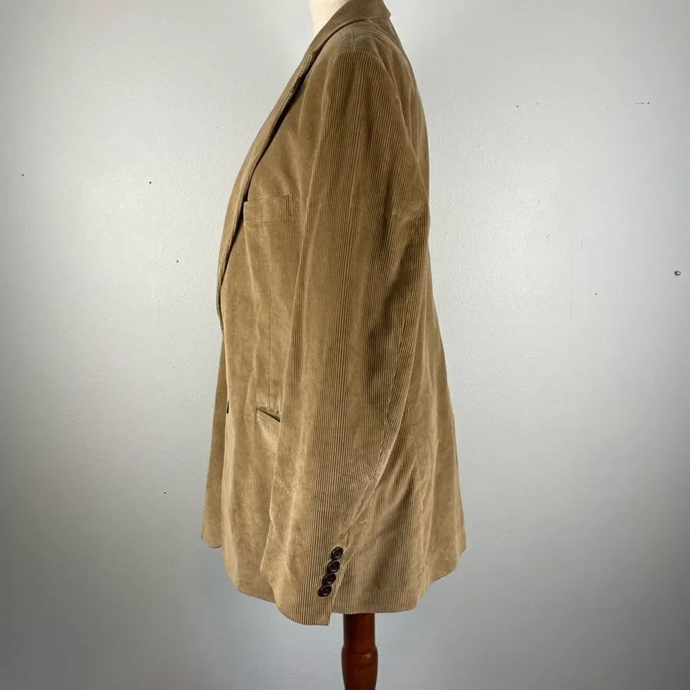 Stafford Essentials Men's Tan Corduroy Blazer Size 42R